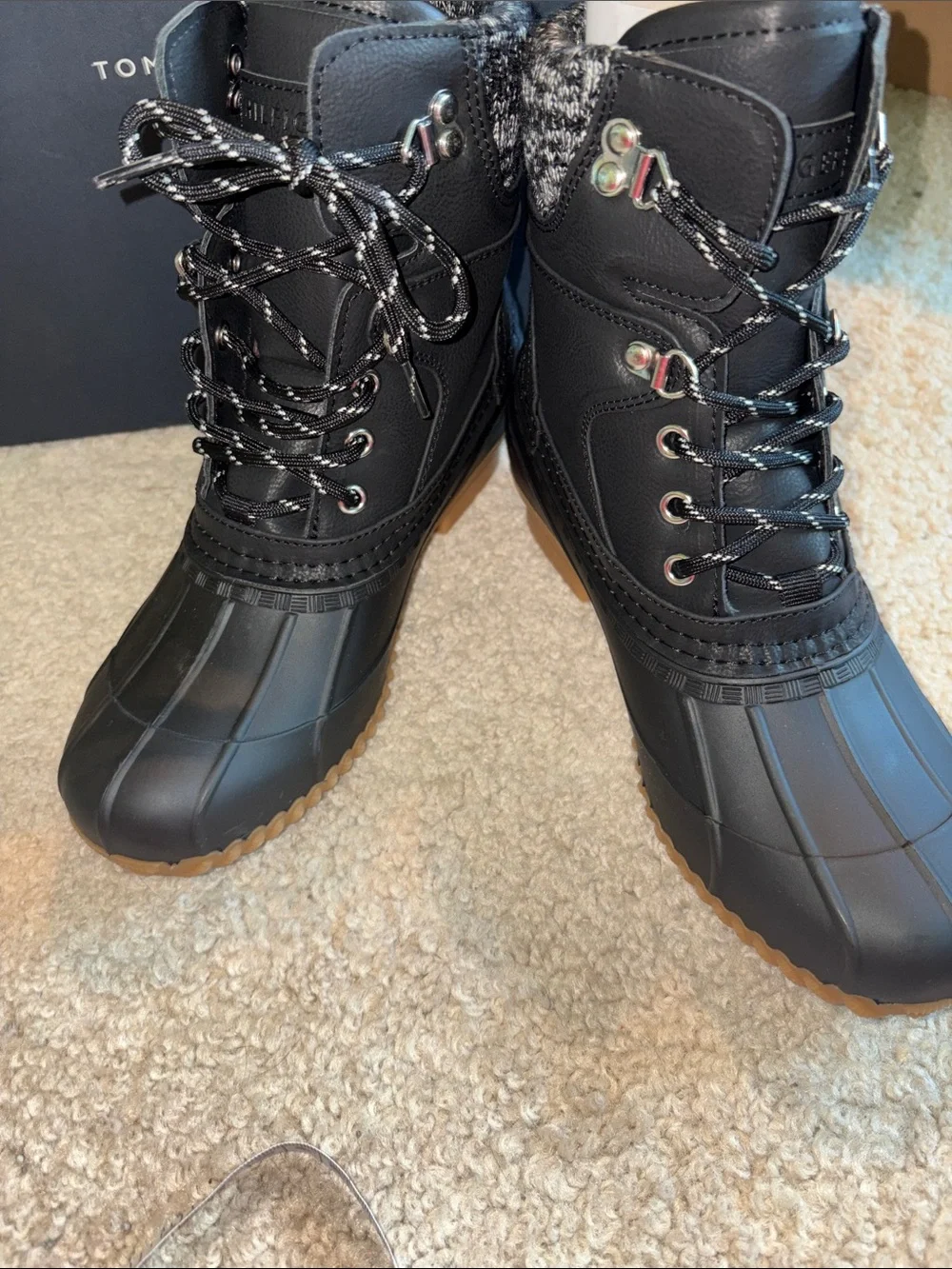 Tommy Hilfiger Black Rainah Duck Lace-Up Boots